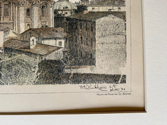 St Peters Basilica, Rome, Italy, 1894, Hand Colored Original -