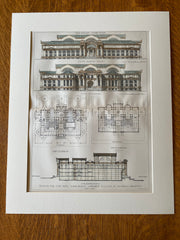 New York Public Library, Fifth Ave, 1897, Wm Knowles, Original Hand Colored