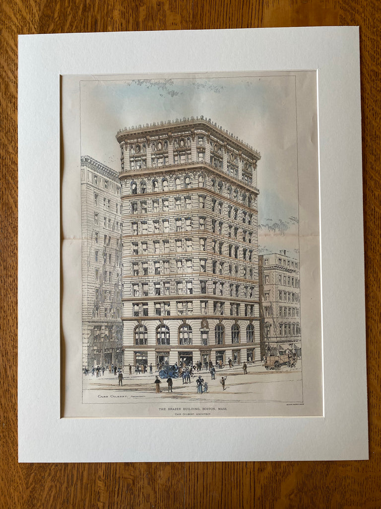 Brazer Building, Boston, MA, 1897, Cass Gilbert, Original Hand Colored