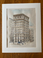 Brazer Building, Boston, MA, 1897, Cass Gilbert, Original Hand Colored