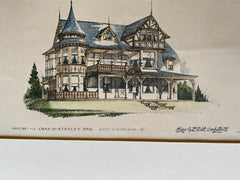 Charles H Stanley House, East Cleveland, OH, 1897, Knox & Elliot, Original Hand Colored