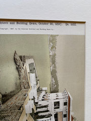 Pergola, Hastings & Benedict Houses, Indian Harbor, Greenwich, CT, 1897, Original Color Lithograph