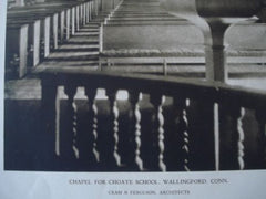 Chapel for Choate School, Interior in Wallingford, CT, 1926. Cram & Ferguson