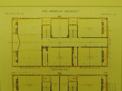 Floor Plans at the Fourth Ward School in Atlanta GA, 1910. Haralson Bleckley