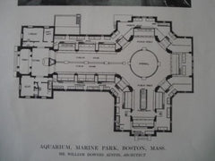 Aquarium with Plans, Marine Park, Boston MA, 1913. William Downes Austin