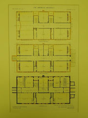 Floor Plans at the Fourth Ward School in Atlanta GA, 1910. Haralson Bleckley