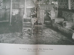 Albion Hotel, New Smoking Room in Lincoln, England, 1900. W. Watkins & Son