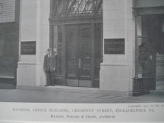 Banking Office Bldg., Chestnut Street, Philadelphia, PA 1911, Lithograph. Rankin Kellogg and Crane.