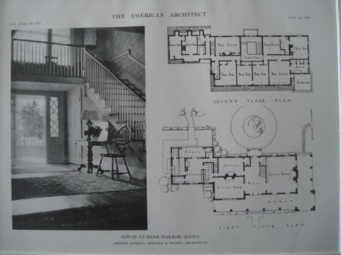 Entrance, House at Dark Harbor ME, 1915. Bissell, Sinkler & Tilden. Lithograph