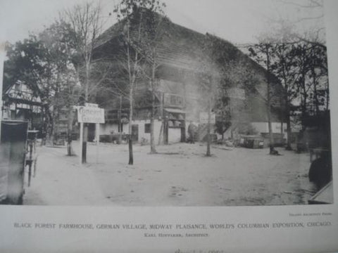 Farmhouse: German Village:World's Columbian Exhibition, Chicago IL,1894. Karl Hoffaker