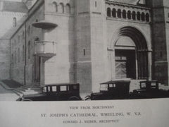 NW View: St. Joseph's Cathedral, Wheeling WV, 1927. Edward J. Weber