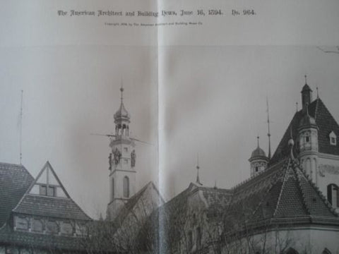 Chapel: German Gov. Bldg: World's Columbian Exhibition, Chicago IL, 1894. Johannes Radke