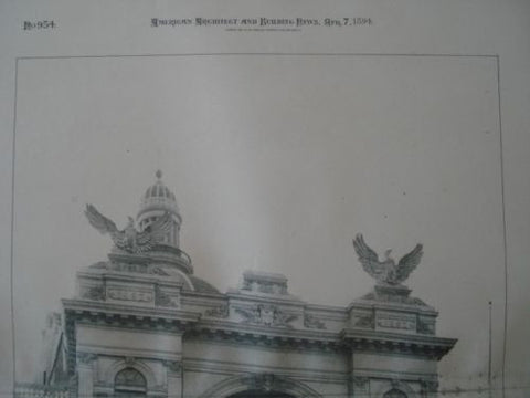 Entrance: Government Building, World's Columbian Exhibition, Chicago IL, 1894. W. J. Edbrooke
