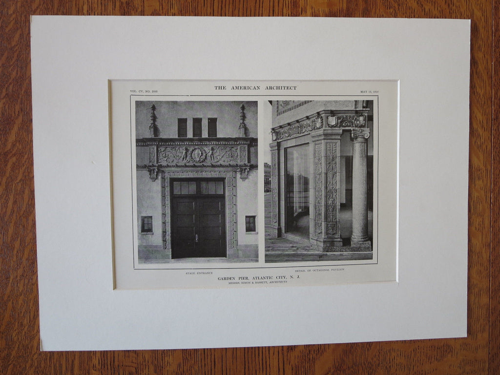 Garden Pier, Details, Atlantic City, NJ, Simon & Bassett, 1914, Lithograph