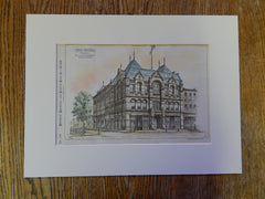 Orange Music Hall, Orange, NJ, 1880, Silliman & Farnsworth, Original Plan