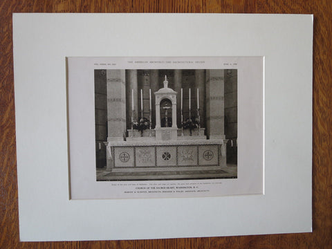 Church/Sacred Heart, Altar, Washington DC, Murphy & Olmsted, 1923, Lithograph