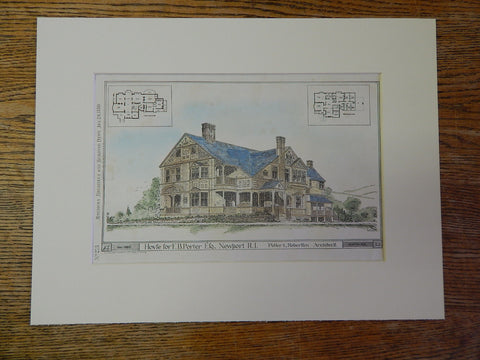 House, F B Porter, Newport, RI, 1880, Potter & Robertson, Original Plan