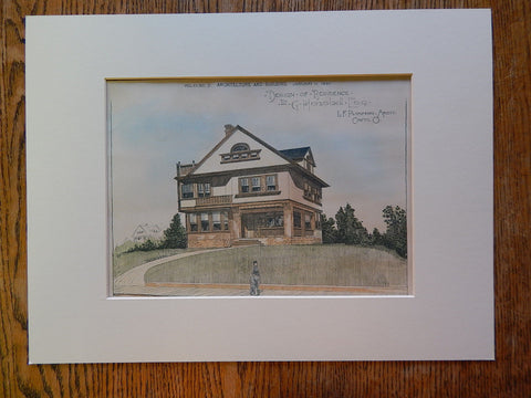 G Honshell Residence, Grandin Road, Cincinnati, Ohio, 1890, Original Plan