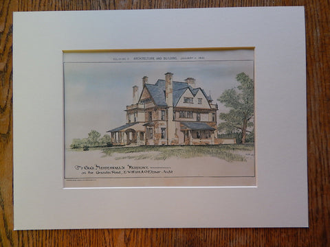 Charles Mendenhall Residence, Grandin Road, Cincinnati, Ohio, 1890, Orig Plan