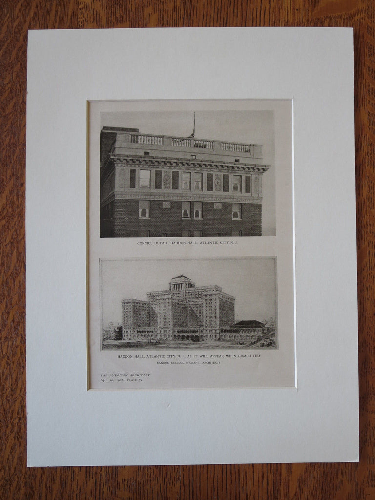 Haddon Hall Detail, Atlantic City, NJ, Rankin, Kellogg & Crane, 1926, Lithograph