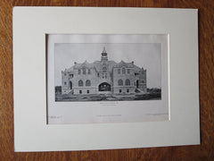 High School, Marlin, Texas, Glenn Allen, Archt., 1905, Lithograph