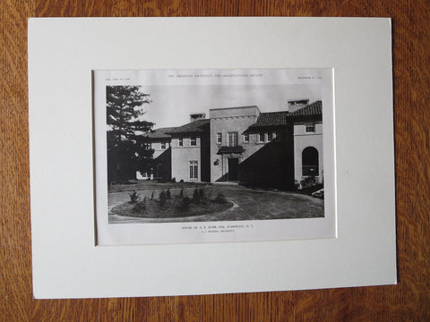 A.E. Burr House, Scardale, NY, A.J. Bodker, Archt., 1921, Lithograph