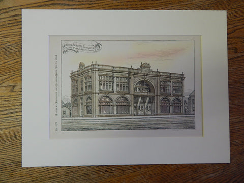 T Wright, Dry Goods Store, Birmingham, AL, 1884, O Marble, Archt., Original Plan
