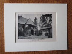 Dr. Walton Martin House, Courtyard, Cornwall, CT, E.C. Dean, 1923, Lithograph