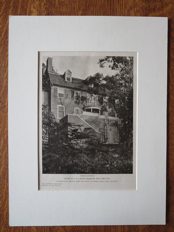 A.K. Laflin House, Fieldston, NY, Dwight James Baum, 1924, Lithograph