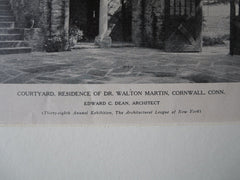 Dr. Walton Martin House, Courtyard, Cornwall, CT, E.C. Dean, 1923, Lithograph