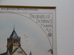 Library, Drew Theological Seminary, Madison, NJ, 1886, Original Plan