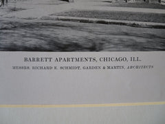 Barrett Apartments, Chicago, IL, Schmidt, Garden & Martin, 1916, Lithograph