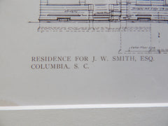 J.W. Smith Residence, Columbia, SC, Edwards & Walter, Arch., 1929. Original Plan