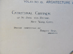 Cathedral Church of St. John the Divine, NY, 1890, Parfitt Bros., Architects