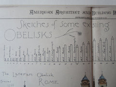 Sketches of Obelisks, 1881, Original Plan