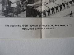 Bowery Savings Bank, Counting Room, NY, McKim, Mead & White, 1901, lithograph