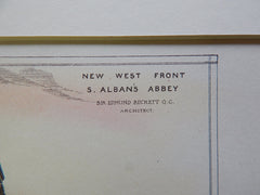 New West Front, St. Alban's Abbey, Hertfordshire, England, Original Plan, 1885