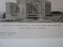 Haddon Hall Detail, Atlantic City, NJ, Rankin, Kellogg & Crane, 1926, Lithograph