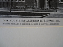 Chestnut Street Apts., Chicago, IL, Schmidt, Garden & Martin, 1916, Lithograph