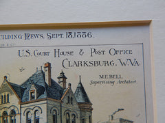 US Post Offices & Court Houses, Clarksburg WV, Rochester NY, 1886, Original Plan