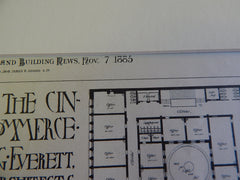 Cincinnati Chamber of Commerce, OH, 1890, Wheelwright & Everett, Original Plan