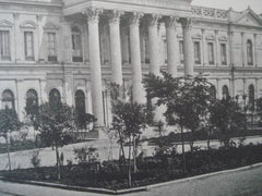 Congress Hall and Chamber of Deputies in Santiago, Chile, 1890. Gelatine