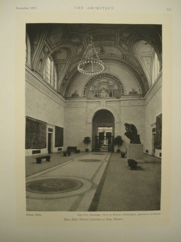 Main Hall , Detroit Institute of Arts. Detroit MI, 1927. Paul Cret, Zantzinger, Borie & Medary