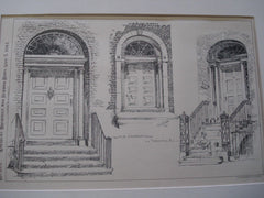 Old Doorways, Trenton, NJ, 1891. Lithograph