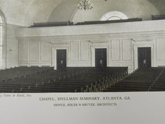 Interior, Chapel, Spelman Seminary, Atlanta, GA, 1928, Lithograph