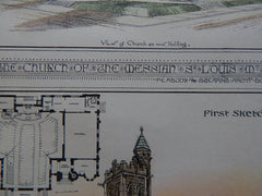 Church of the Messiah, St Louis, MO, 1880, Peabody & Stearns, Original Plan