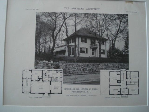 House of Dr. Henry C. Hall, Providence RI, 1916. Eleazer B. Homer. Lithograph