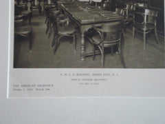 Interior, Y.M.C.A. Building in Jersey City NJ, 1926. John F. Jackson. Lithograph