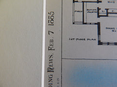 House, Cheyenne, WY, W A Bates & G D Rainsford, 1890, Original Plan