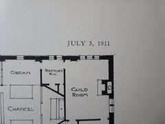 St Stephens, Interior, Colorado Springs, CO,1911, Original Plan. MacLaren&Thomas